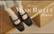 Mesh Ballet Flat Chunky Low Heel Buckle Straps Casual Shoes